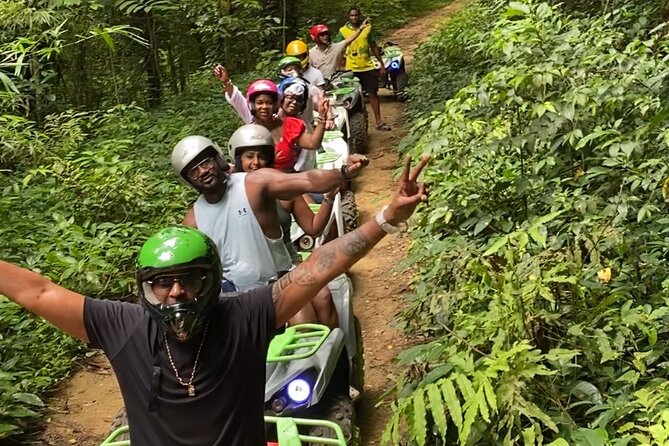 ATV Jungle Safari Tour from Montego Bay - Trelawny Parish ATV Riding, With Usain Bolt in the Background
