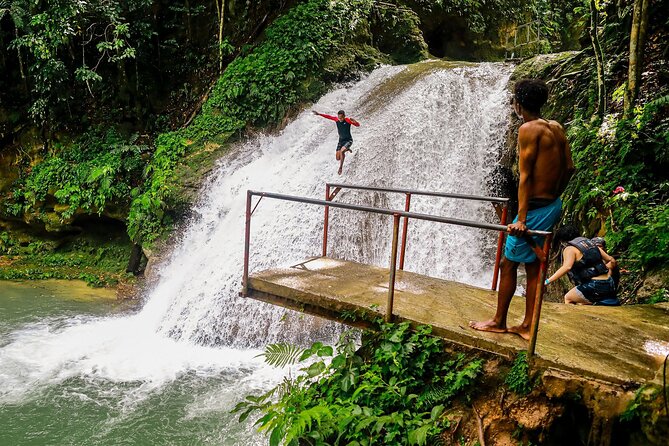 Blue Hole and Dunn's River Falls from Ocho Rios - Stop 1: Blue Hole secret falls, rope swings, and cliff jumping