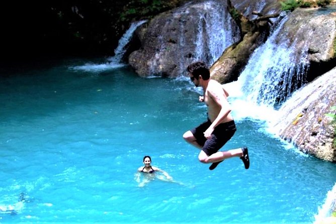 Blue Hole plus Secret Falls and Dunns River Falls Combo from Runaway Bay Hotels - Dunn’s River Falls climb: the famous human-chain workout up 600 feet
