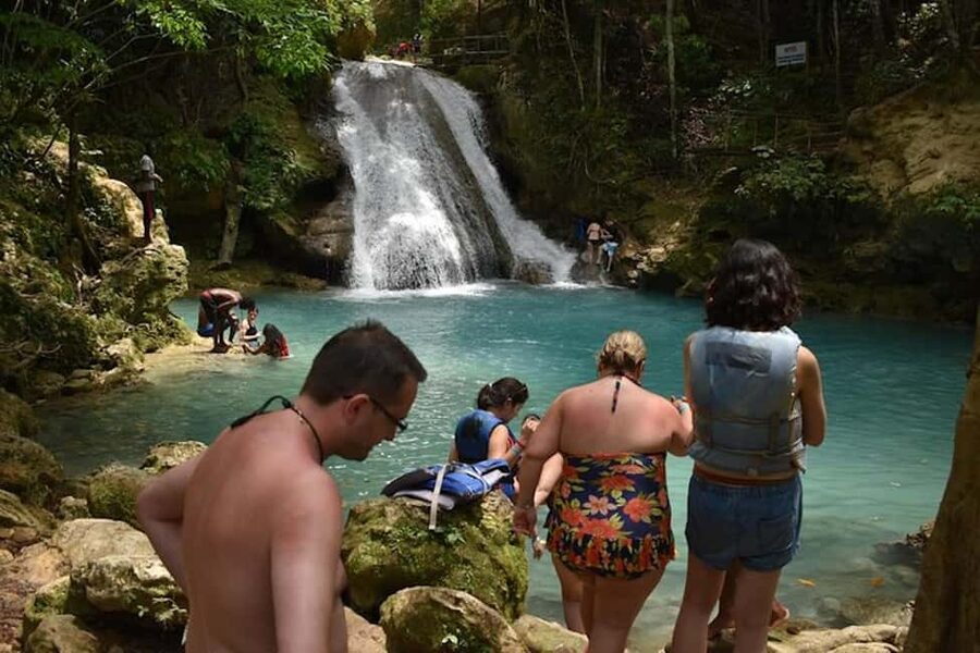 Blue Hole, Secret Falls, and Dunn's River Falls Combo Day-Tr - Lunch at Scotchies (or similar): budget for jerk chicken