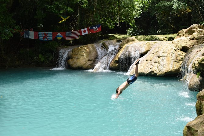 Blue Hole & Secret Falls Day Trip plus Shopping from Runaway Bay - The Cool Blue Hole: rope swings, jumps, and real movement