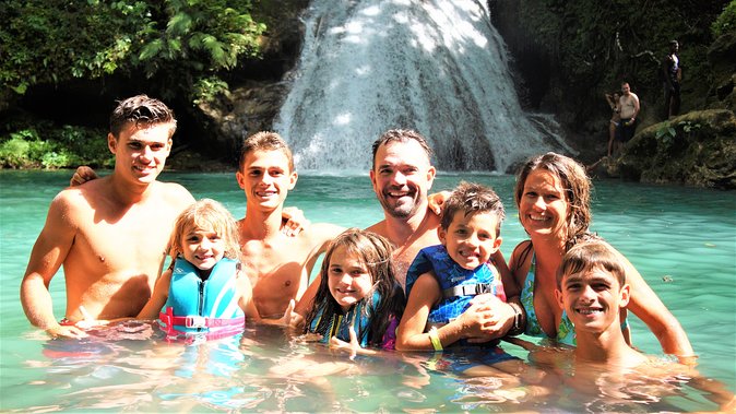 Blue Hole & Secret Falls Day-Trip with Shopping from Grand Palladium - Cool Blue Hole: what you’ll do in the mineral pool