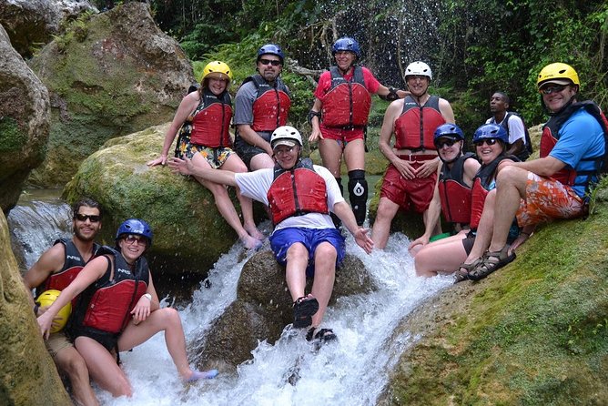 Falmouth Waterfalls Rafting and Beach Adventure - Swim stop and the rope swing: the water breaks that make it playful
