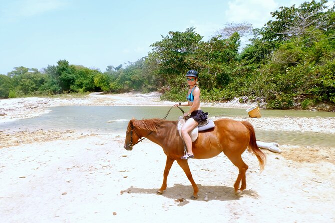 Horseback Ride ATV and Bamboo Rafting Tour Ocho Rios in Jamaica - Horseback at Ocho Rios Bay Beach (Turtle Beach): Forest-to-Sea Riding