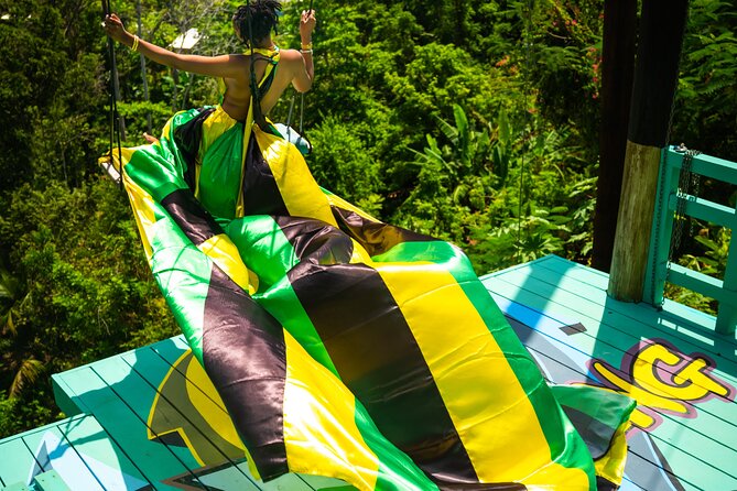 Jamaica Swing Drone Photoshoot with Dress Lunch and Transport - Your Flying Dress Photoshoot on the Rad V Swing