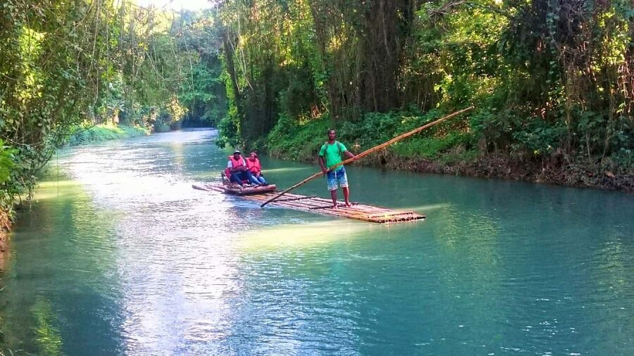 Montego Bay: Bamboo Raft Cruise on the Great River - River Dips and the Floating Shop Stops That Make It Feel Alive
