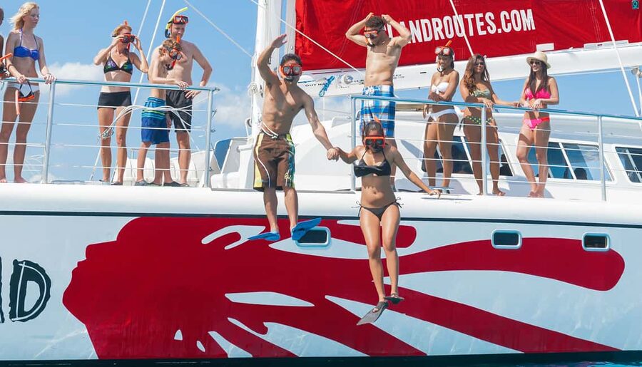 Montego Bay: Reggae Family Catamaran Cruise with Snorkeling - Margaritaville water time: family fun, but ask about the trampolines