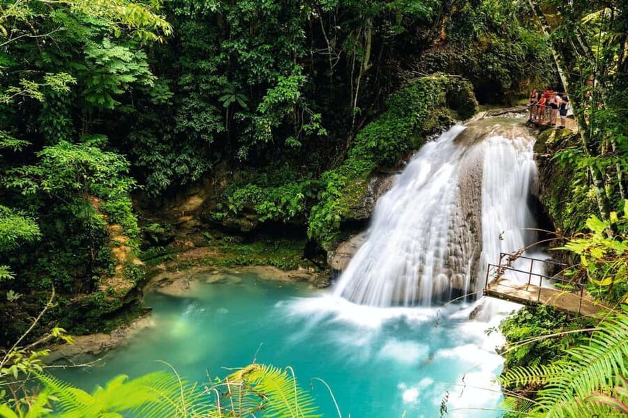 Ochos Rios: Full Day Dunn's River and Blue Hole with Lunch - Blue Hole in Ocho Rios: caves, rope swing, and mineral-pool time