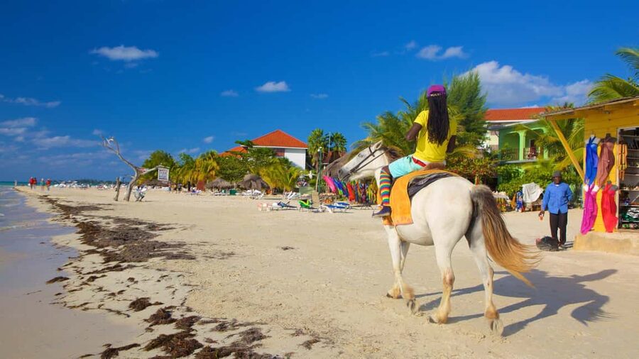 Ricks cafe & 7mile Beach Day Tour From Montego Bay. - Seven Mile Beach: white sand time, swimming options, and water shoes